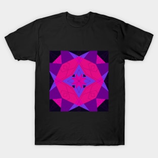 Harlequin Rose/ Black T-Shirt